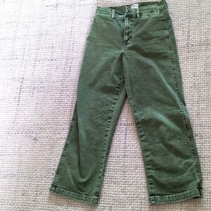 J. Crew cropped green denim pants